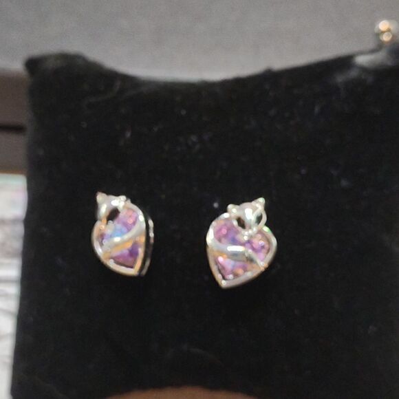 Fox Earrings Silver Tone - Picture 2 of 4